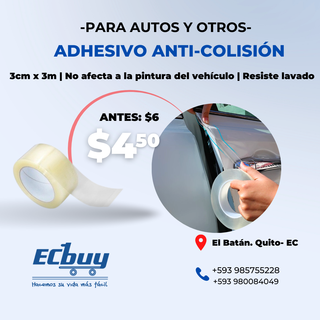 Adhesivo anti colisión invisible para autos y otros