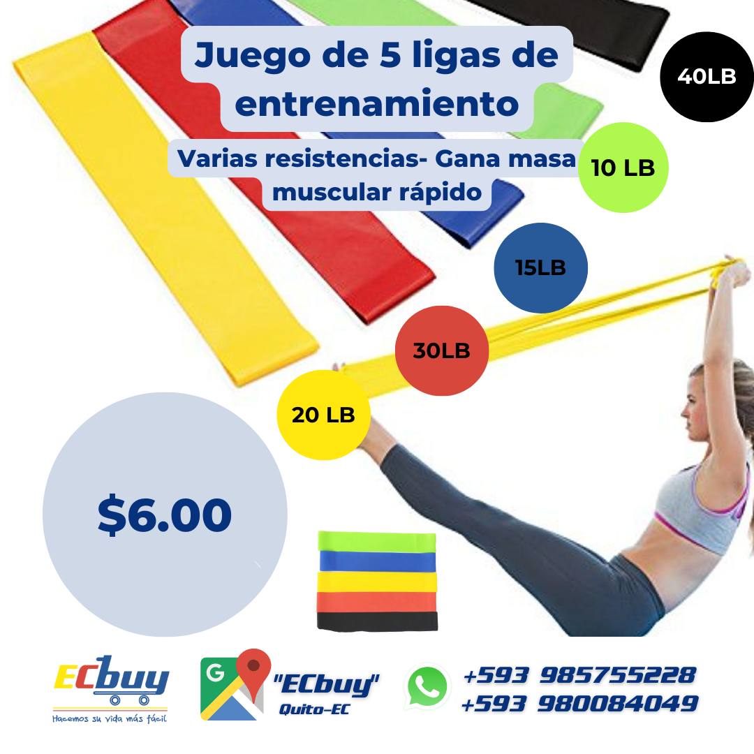 Juego de 5 ligas para entrenamiento