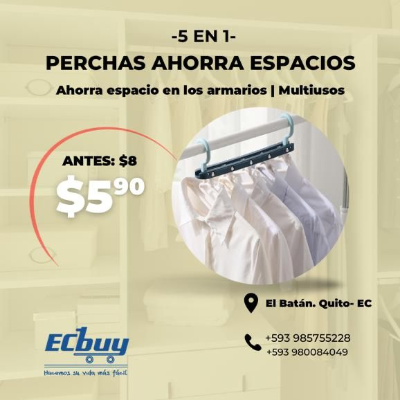 Perchas ahorra espacio 5 en 1