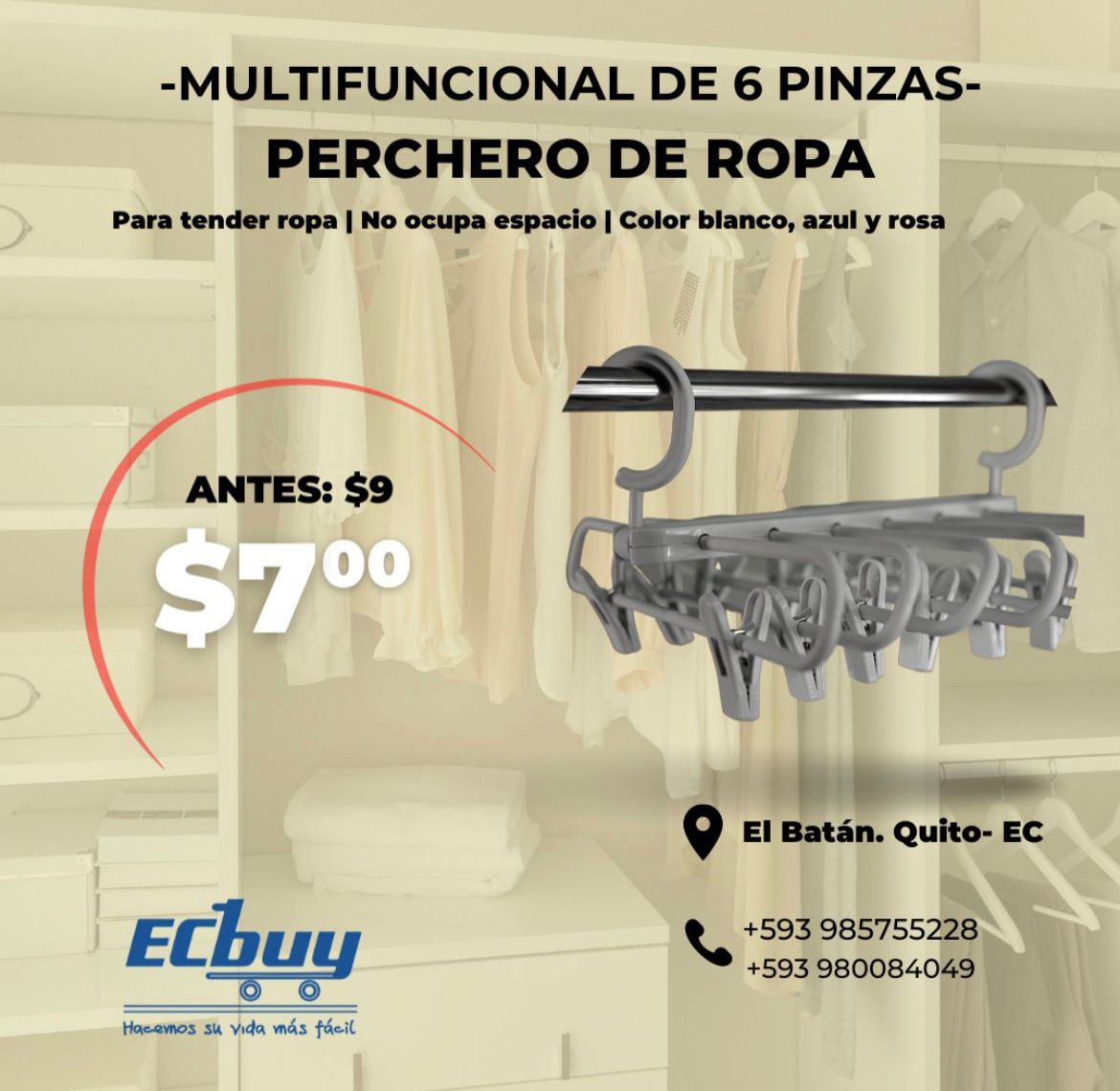 Perchero de ropa multifuncional