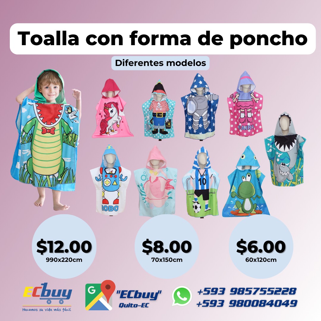 Toalla con forma de poncho