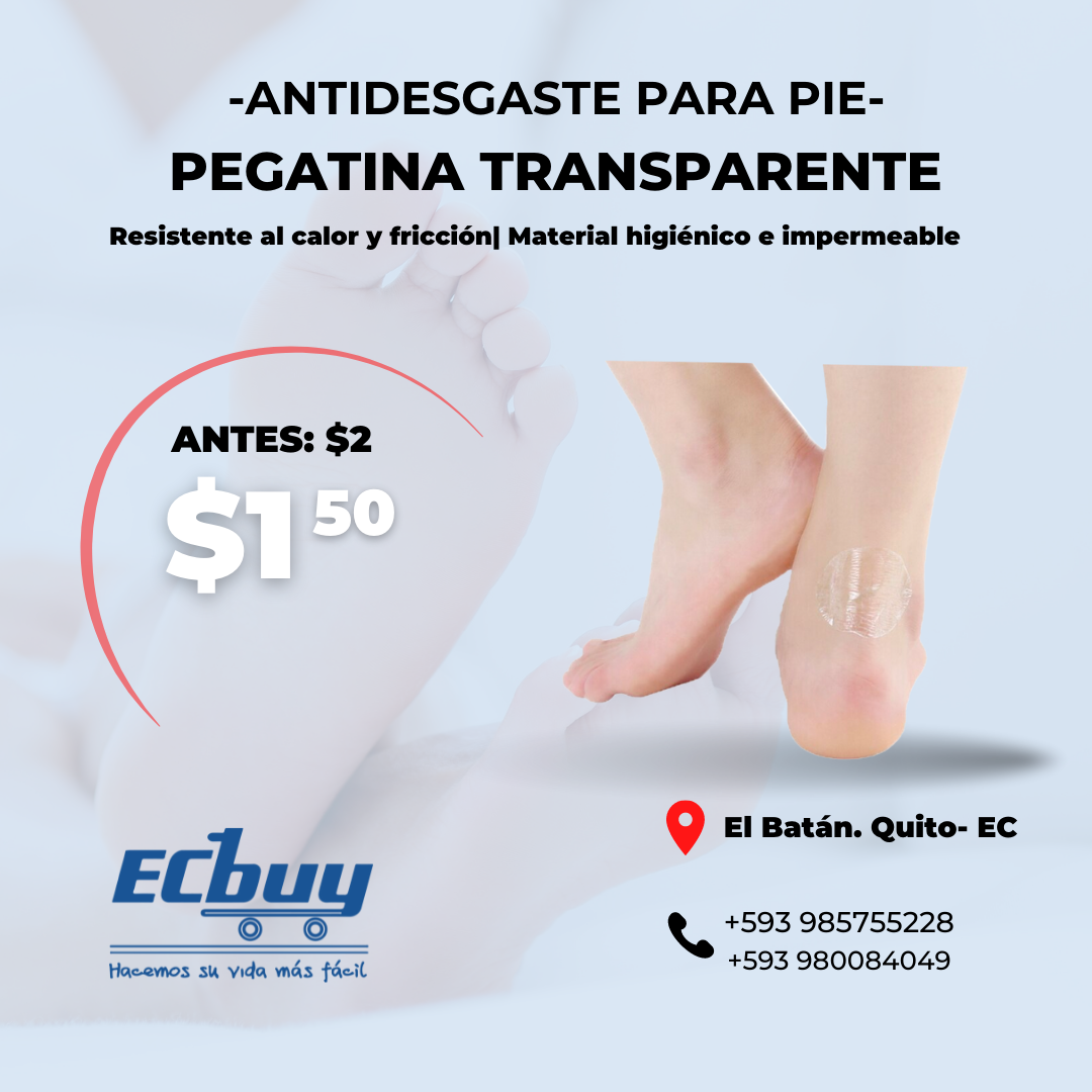 Pegatina antidesgaste transparente para pie