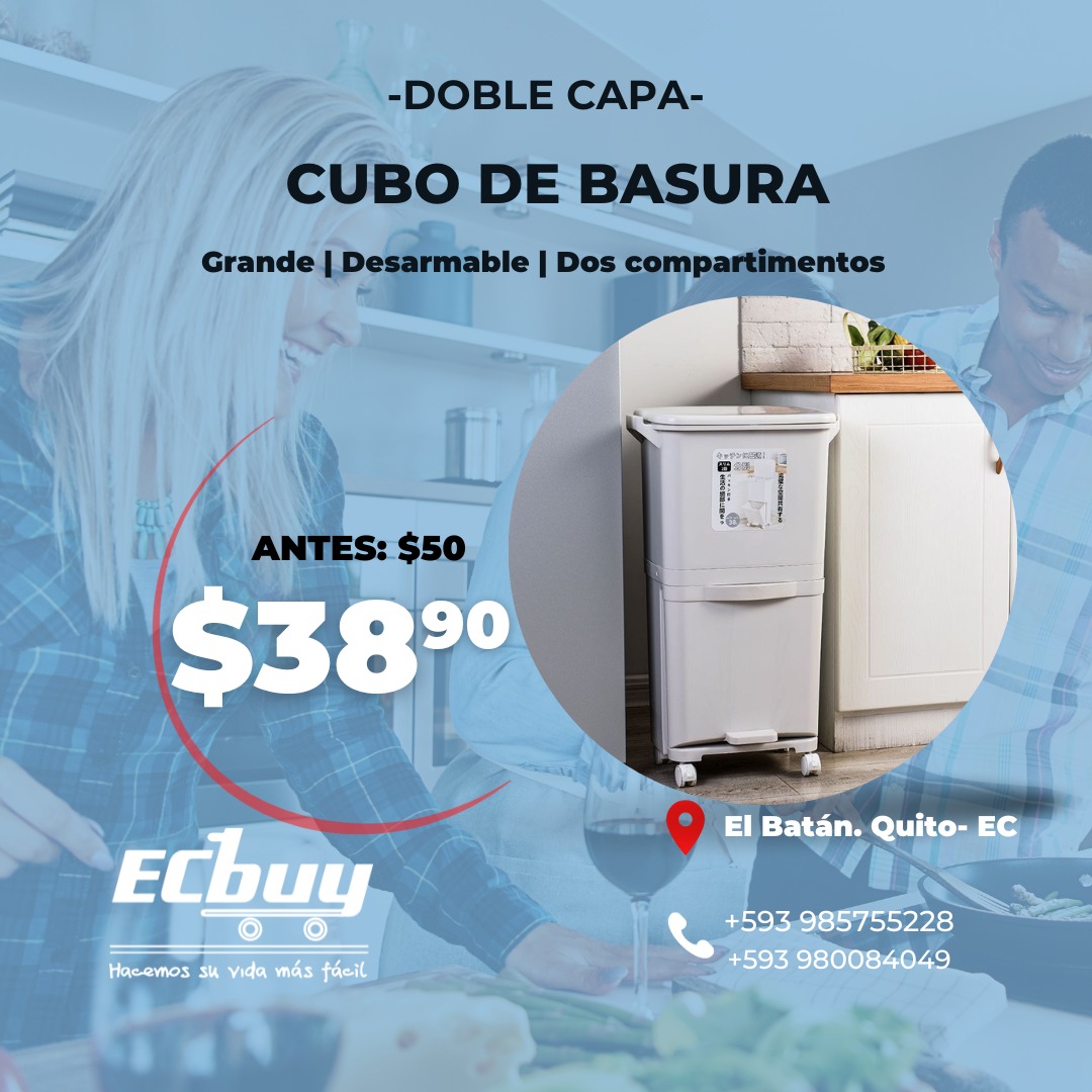 Cubo de basura grande de doble capa