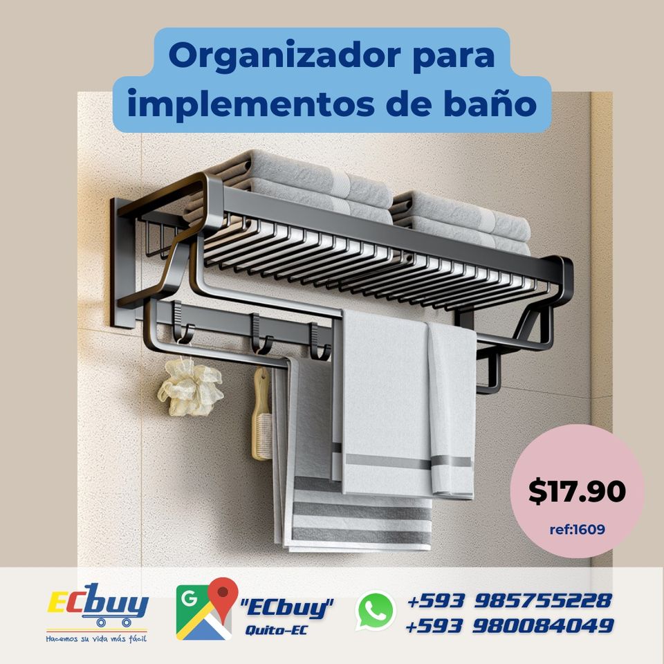 Organizador para implementos de baño(Aluminio)