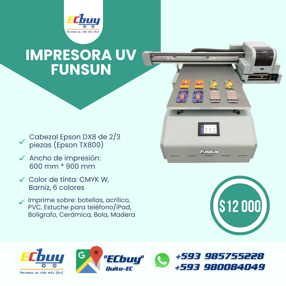 Cabezal de impresora cabezal Epson DX8 de 23 piezas (Epson TX800) Ancho de impresión 600 mm  900 mm Color de tinta CMYK W, barniz, 6 colores Tipo de medio Botella, Acrílico, PVC, Estuche para telé.png