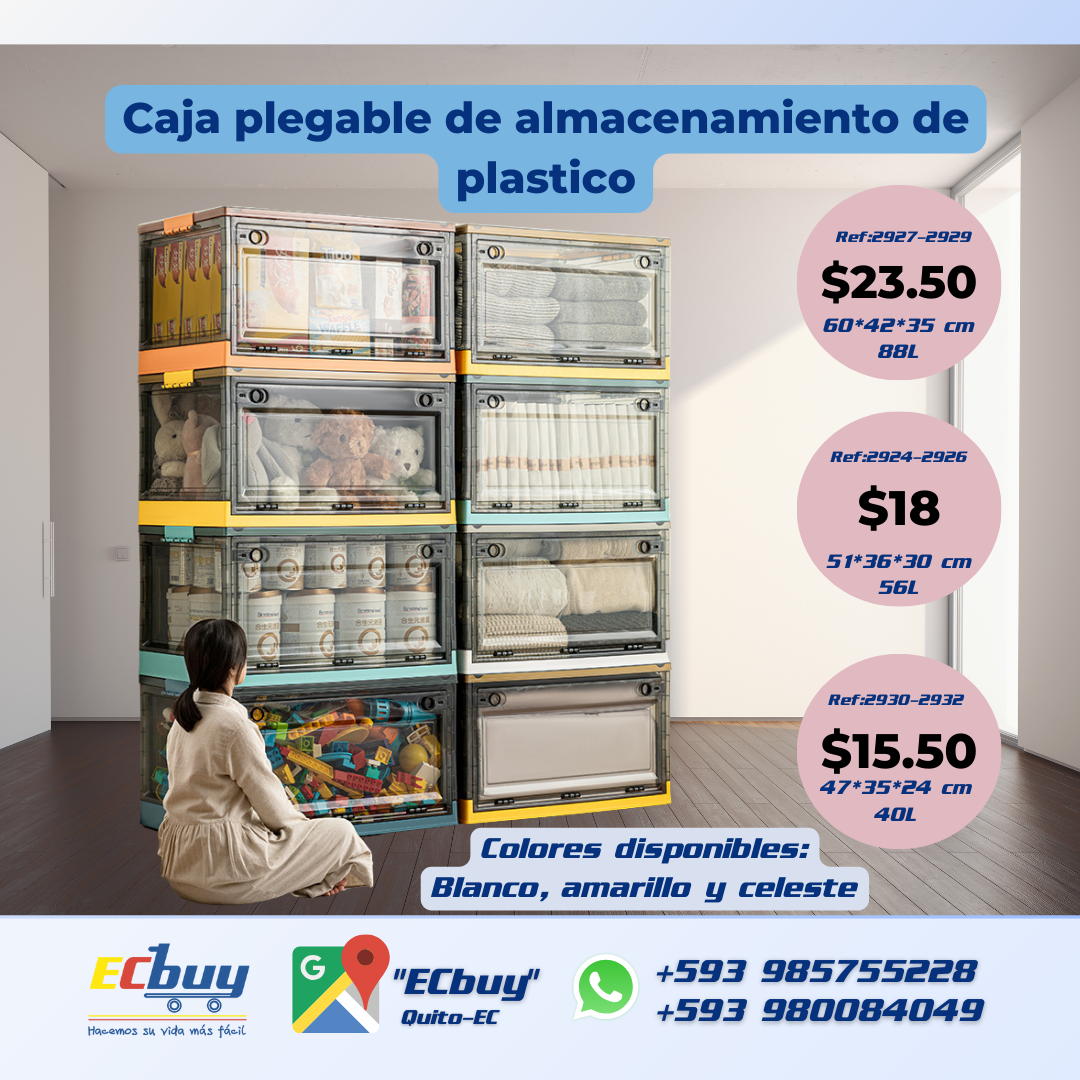 Caja plegable de almacenamiento de plastico