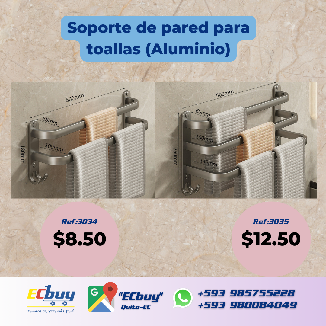 Soporte de pared para toallas (Aluminio)